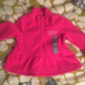 NWT GAP peplum pink fleece jacket